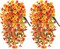 Artificial Faux Hanging Flowers Plants for Outdoor Decor (Yellow+orange) 1"D x 1"W x 1"H